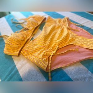 Adore Me 💛 Yellow Striped High Waisted Bikini